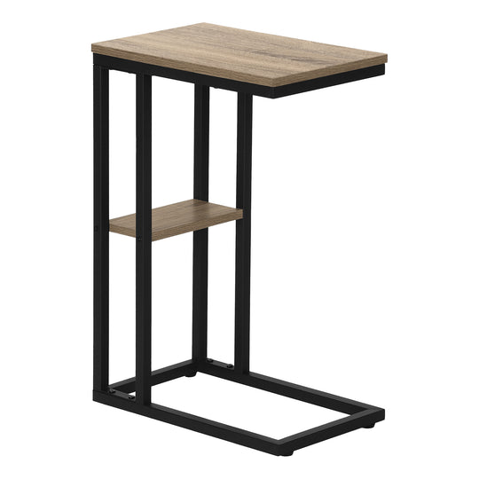 I 3672 Accent Table - 25"H / Dark Taupe / Black Metal - Furniture Depot (7881122283768)