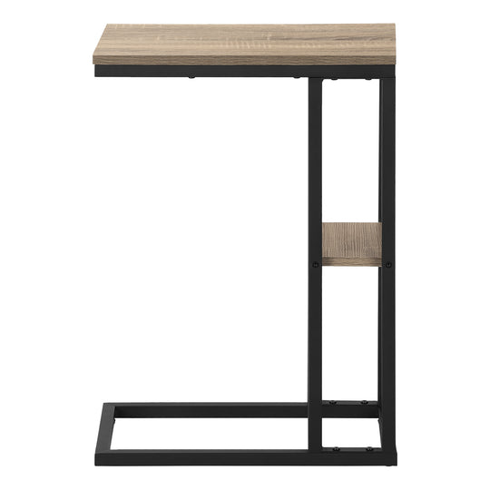 I 3672 Accent Table - 25"H / Dark Taupe / Black Metal - Furniture Depot (7881122283768)