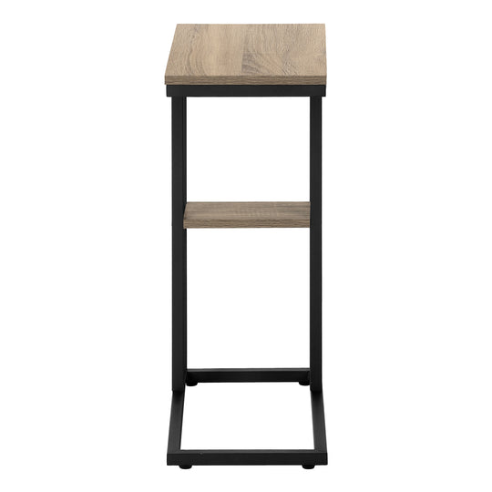 I 3672 Accent Table - 25"H / Dark Taupe / Black Metal - Furniture Depot (7881122283768)