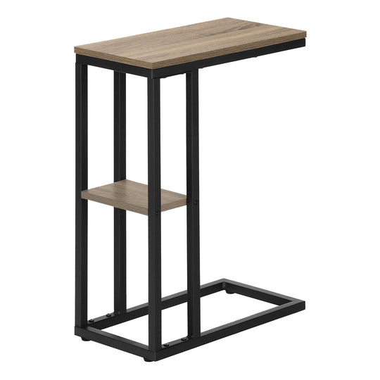 I 3672 Accent Table - 25"H / Dark Taupe / Black Metal - Furniture Depot (7881122283768)