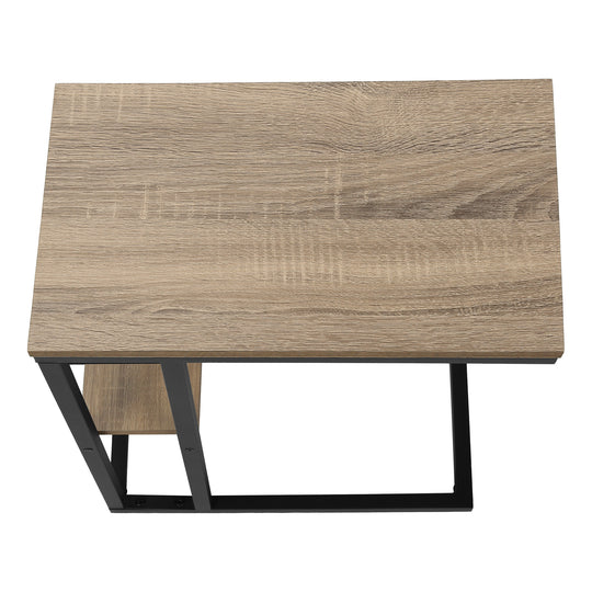 I 3672 Accent Table - 25"H / Dark Taupe / Black Metal - Furniture Depot (7881122283768)