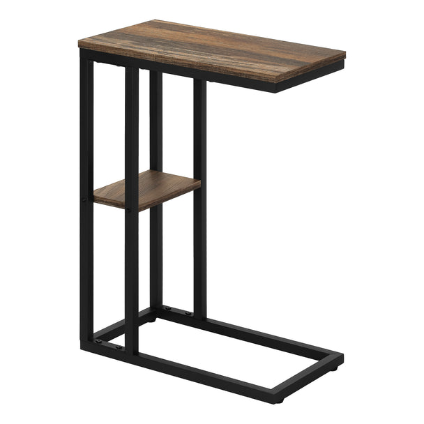 I 3673 Accent Table - 25"H / Brown Reclaimed-Look / Black Metal - Furniture Depot (7881122316536)