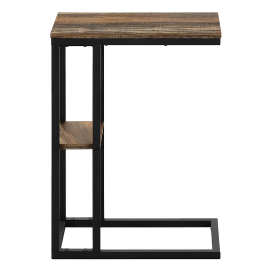 I 3673 Accent Table - 25"H / Brown Reclaimed-Look / Black Metal - Furniture Depot (7881122316536)