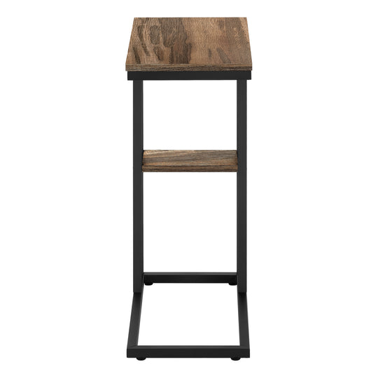 I 3673 Accent Table - 25"H / Brown Reclaimed-Look / Black Metal - Furniture Depot (7881122316536)