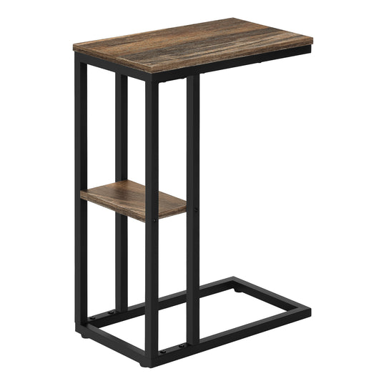 I 3673 Accent Table - 25"H / Brown Reclaimed-Look / Black Metal - Furniture Depot (7881122316536)