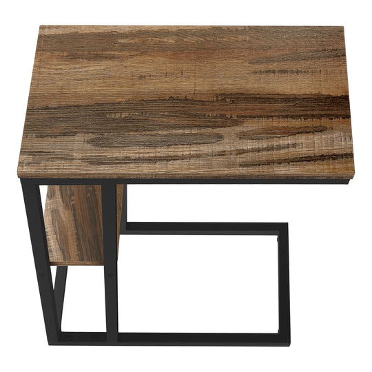 I 3673 Accent Table - 25"H / Brown Reclaimed-Look / Black Metal - Furniture Depot (7881122316536)