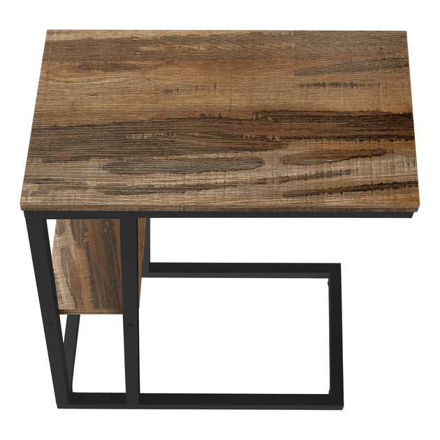 I 3673 Accent Table - 25"H / Brown Reclaimed-Look / Black Metal - Furniture Depot (7881122316536)