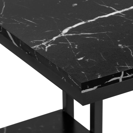 I 3674 Accent Table - 25"H / Black Marble / Black Metal - Furniture Depot