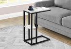 I 3675 Accent Table - 25"H / White Marble / Black Metal - Furniture Depot