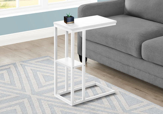 I 3676 Accent Table - 25"H / White / White Metal - Furniture Depot (7881122414840)