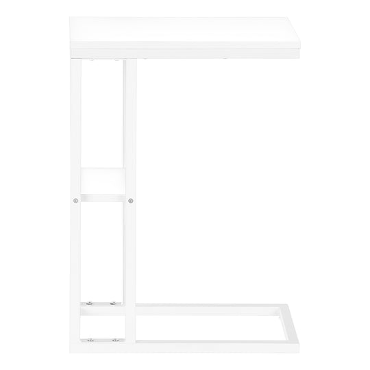 I 3676 Accent Table - 25"H / White / White Metal - Furniture Depot (7881122414840)