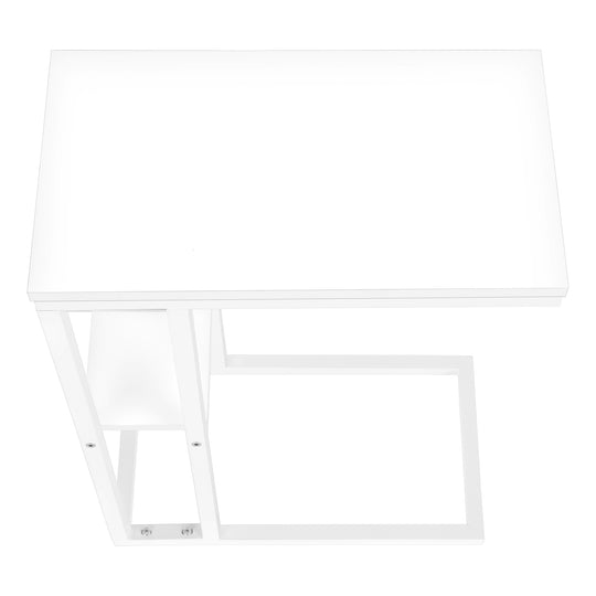 I 3676 Accent Table - 25"H / White / White Metal - Furniture Depot (7881122414840)