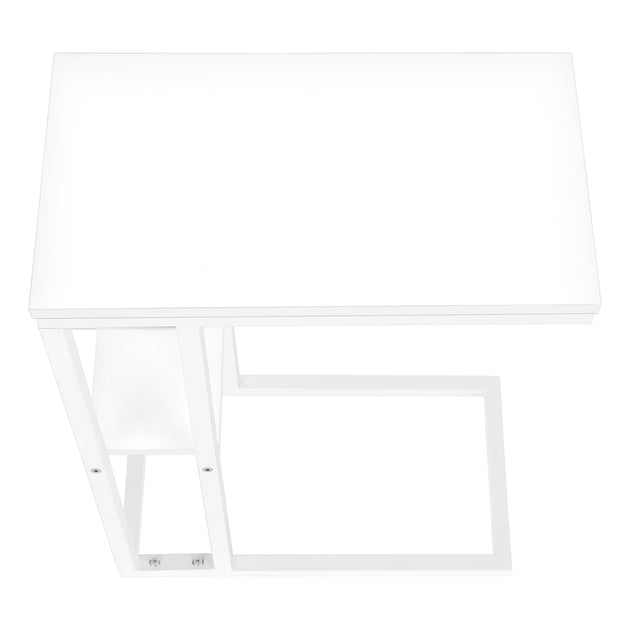I 3676 Accent Table - 25"H / White / White Metal - Furniture Depot (7881122414840)