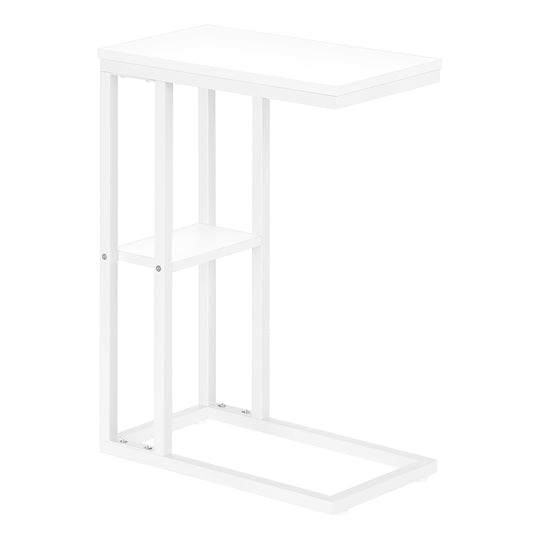 I 3676 Accent Table - 25"H / White / White Metal - Furniture Depot (7881122414840)