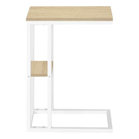 I 3677 Accent Table - 25"H / Natural / White Metal - Furniture Depot