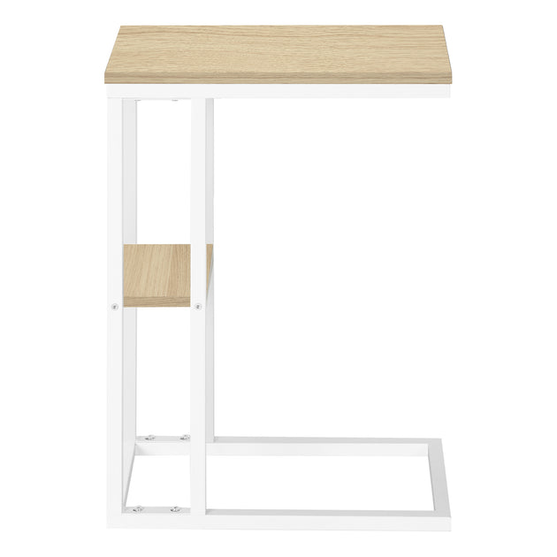 I 3677 Accent Table - 25"H / Natural / White Metal - Furniture Depot