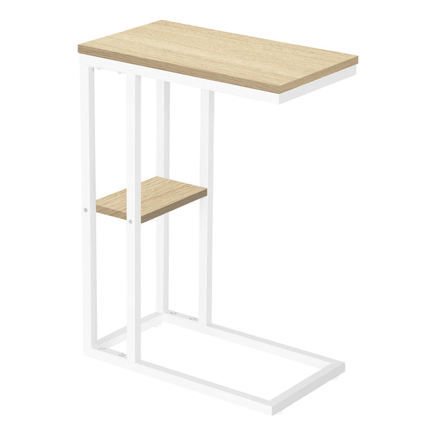 I 3677 Accent Table - 25"H / Natural / White Metal - Furniture Depot