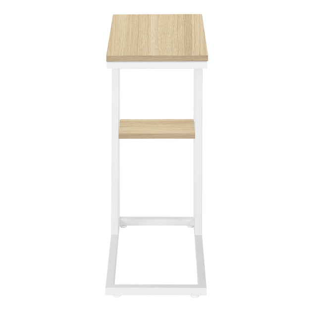 I 3677 Accent Table - 25"H / Natural / White Metal - Furniture Depot