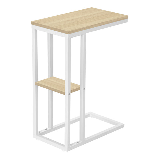 I 3677 Accent Table - 25"H / Natural / White Metal - Furniture Depot