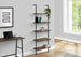 I 3680 Bookcase - 72"H Ladder Brown Reclaimed / Black Metal - Furniture Depot