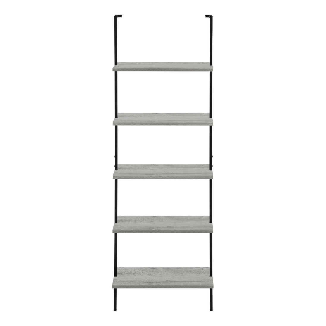 I 3681 Bookcase - 72"H Ladder Grey / Black Metal - Furniture Depot (7881122578680)