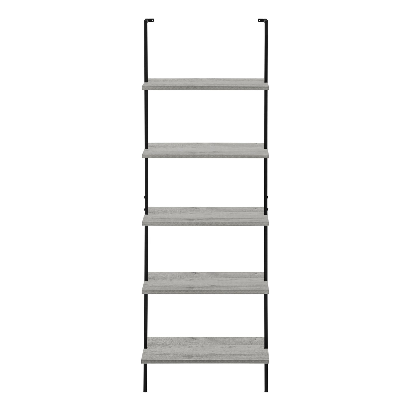 I 3681 Bookcase - 72"H Ladder Grey / Black Metal - Furniture Depot (7881122578680)