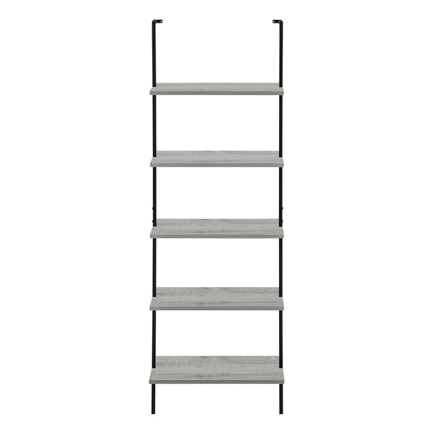 I 3681 Bookcase - 72"H Ladder Grey / Black Metal - Furniture Depot (7881122578680)
