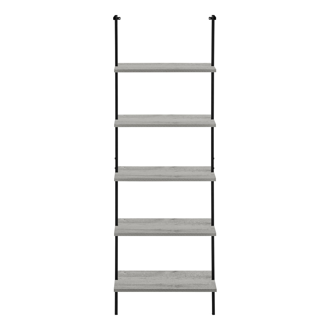 I 3681 Bookcase - 72"H Ladder Grey / Black Metal - Furniture Depot (7881122578680)