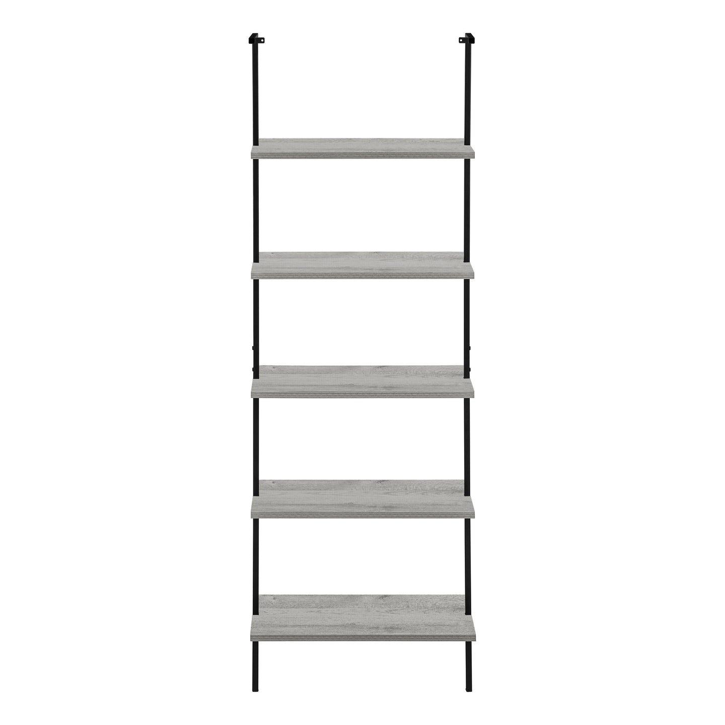 I 3681 Bookcase - 72"H Ladder Grey / Black Metal - Furniture Depot (7881122578680)