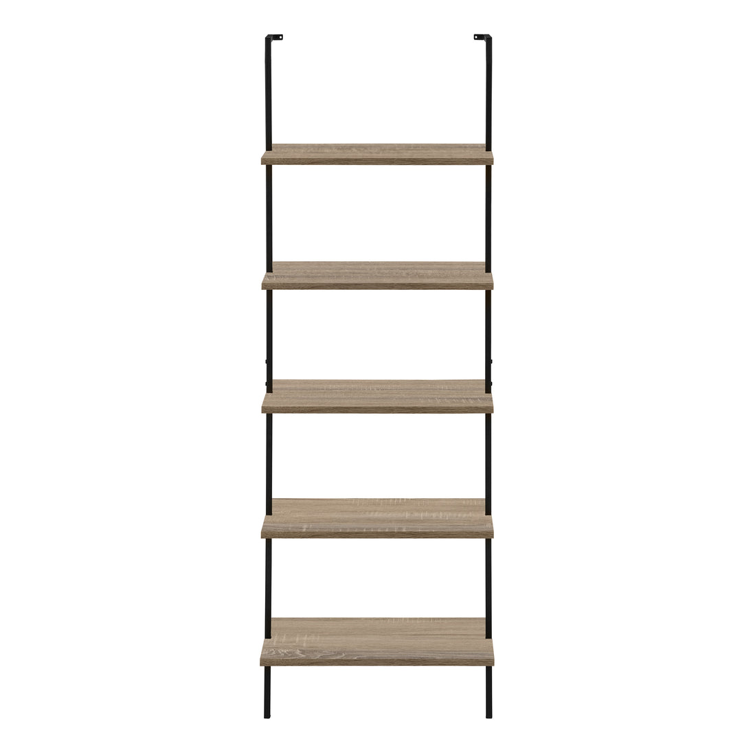 I 3682 Bookcase - 72"H Ladder Dark Taupe / Black Metal - Furniture Depot (7881122709752)