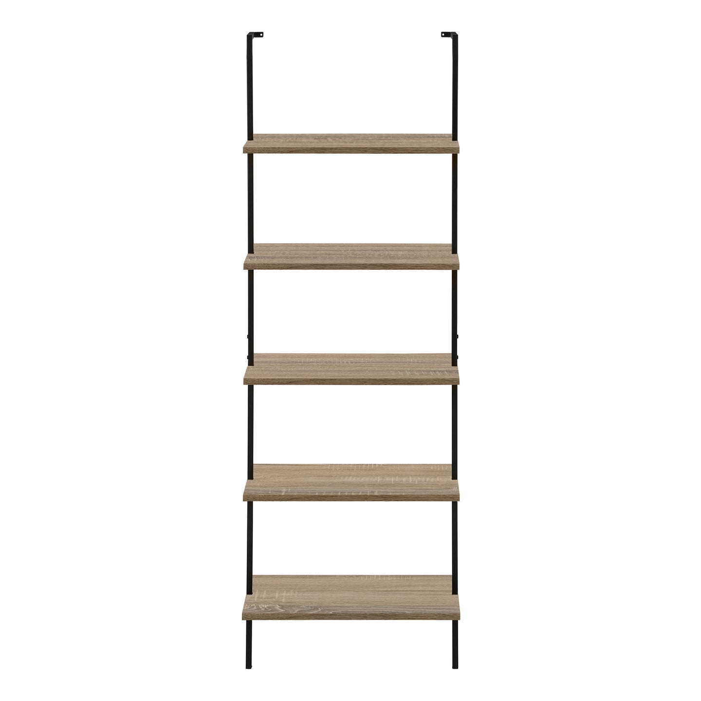 I 3682 Bookcase - 72"H Ladder Dark Taupe / Black Metal - Furniture Depot (7881122709752)