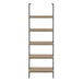 I 3682 Bookcase - 72"H Ladder Dark Taupe / Black Metal - Furniture Depot (7881122709752)