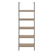 I 3682 Bookcase - 72"H Ladder Dark Taupe / Black Metal - Furniture Depot (7881122709752)