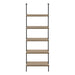 I 3682 Bookcase - 72"H Ladder Dark Taupe / Black Metal - Furniture Depot (7881122709752)