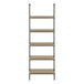 I 3682 Bookcase - 72"H Ladder Dark Taupe / Black Metal - Furniture Depot (7881122709752)