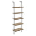 I 3682 Bookcase - 72"H Ladder Dark Taupe / Black Metal - Furniture Depot (7881122709752)