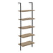 I 3682 Bookcase - 72"H Ladder Dark Taupe / Black Metal - Furniture Depot (7881122709752)