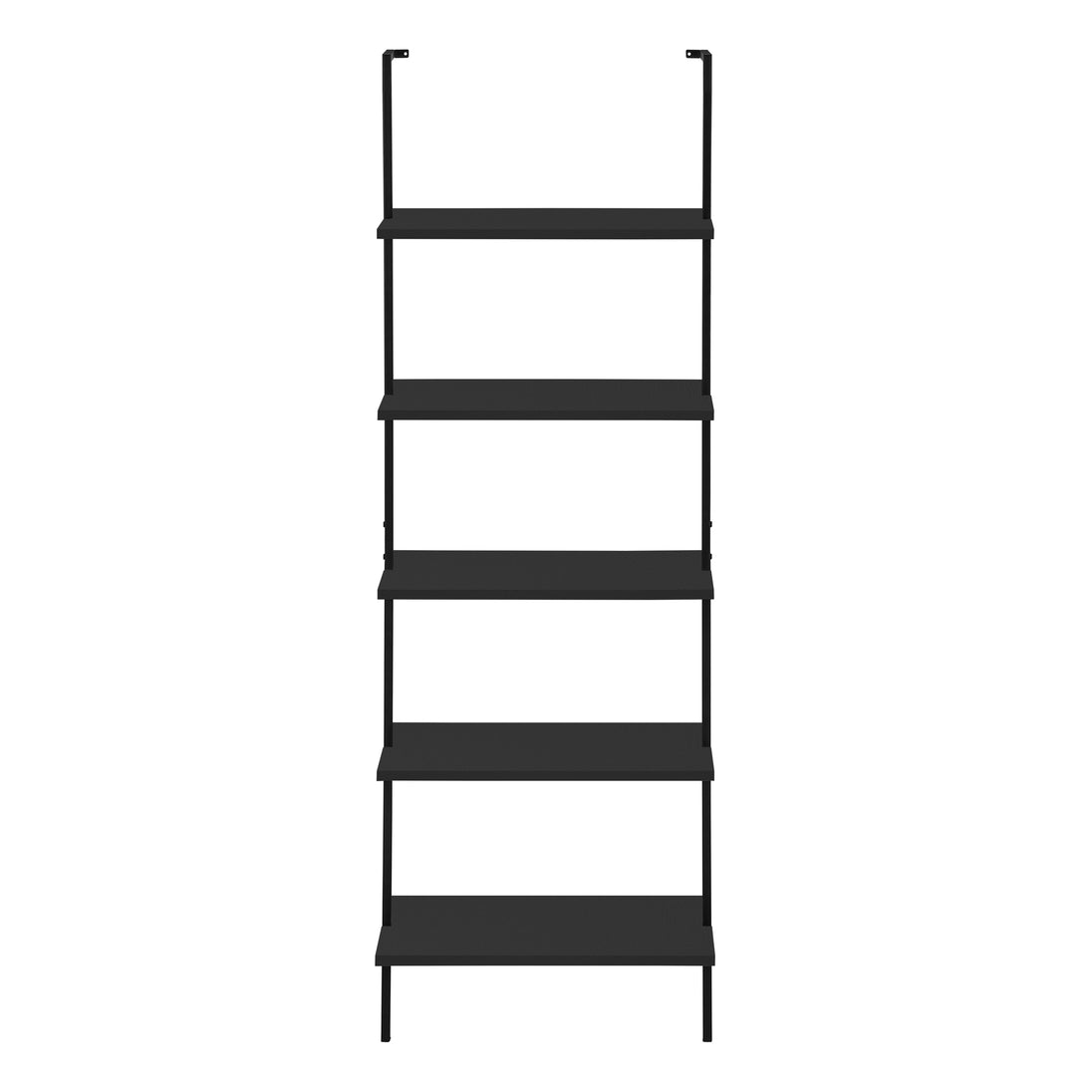 I 3683 Bookcase - 72"H Ladder Black / Black Metal - Furniture Depot