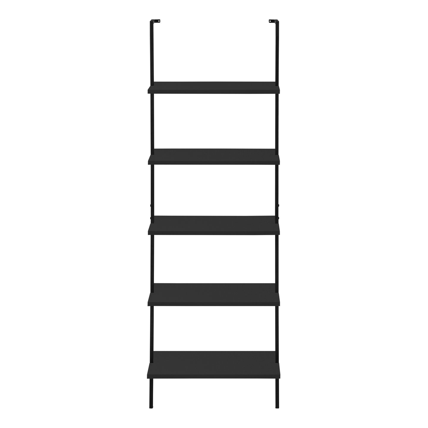 I 3683 Bookcase - 72"H Ladder Black / Black Metal - Furniture Depot