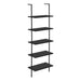 I 3683 Bookcase - 72"H Ladder Black / Black Metal - Furniture Depot