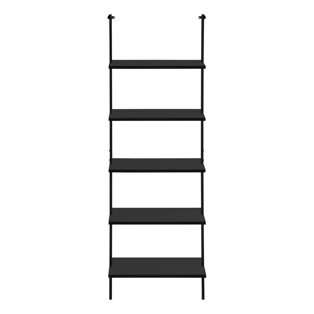 I 3683 Bookcase - 72"H Ladder Black / Black Metal - Furniture Depot