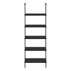 I 3683 Bookcase - 72"H Ladder Black / Black Metal - Furniture Depot