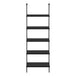 I 3683 Bookcase - 72"H Ladder Black / Black Metal - Furniture Depot