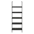 I 3684 Bookcase - 72"H Ladder Black Marble / Black Metal - Furniture Depot (7881122775288)
