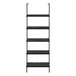 I 3684 Bookcase - 72"H Ladder Black Marble / Black Metal - Furniture Depot (7881122775288)