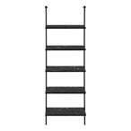 I 3684 Bookcase - 72"H Ladder Black Marble / Black Metal - Furniture Depot (7881122775288)