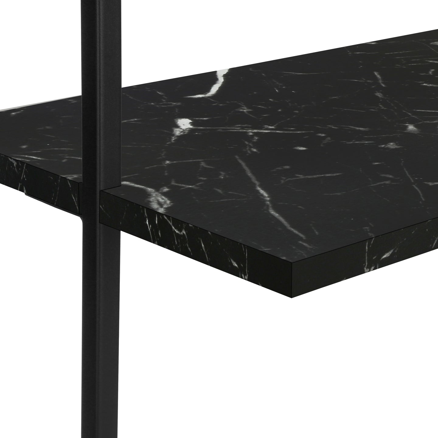 I 3684 Bookcase - 72"H Ladder Black Marble / Black Metal - Furniture Depot (7881122775288)