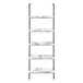 I 3685 Bookcase - 72"H Ladder White Marble / Black Metal - Furniture Depot (7881122840824)