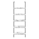 I 3685 Bookcase - 72"H Ladder White Marble / Black Metal - Furniture Depot (7881122840824)