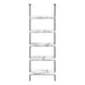 I 3685 Bookcase - 72"H Ladder White Marble / Black Metal - Furniture Depot (7881122840824)